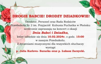 Zdjęcie do Zaproszenie na koncert z okazji "Dnia Babci i Dziadka" 